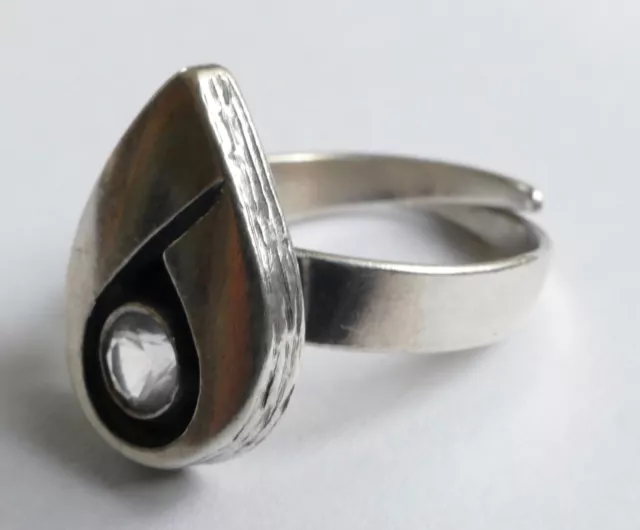 STEN & LAINE Bergkristall Ring 925 Silber Finland Vintage 70er Modernist