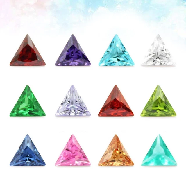 12 piezas joyas triangulares gemas para artesanía decoración temática adorno