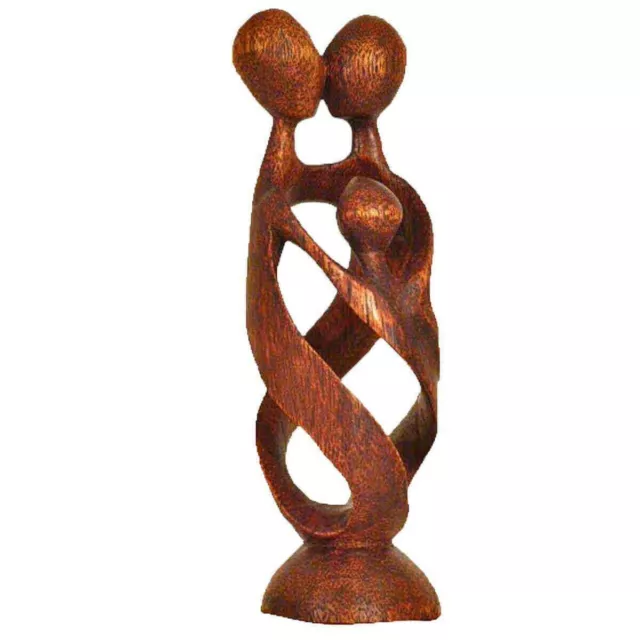 Holz Figur Skulptur Abstrakt Holzfigur Afrika Asia Handarbeit Deko Familienkreis