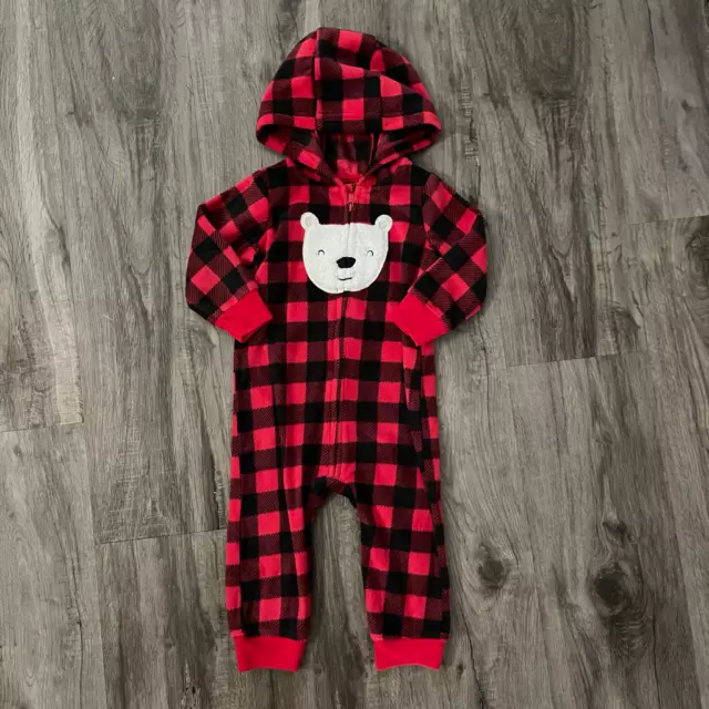 Carters Fleece Jumpsuit Outfit Winter Christmas holiday hooded 12 Months Fleece