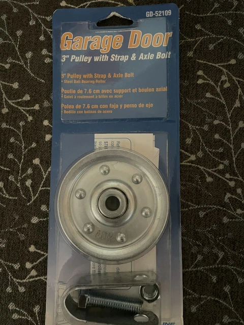 Prime-Line Sealed Garage Door 3” Pulley W/ Straps & Axle Bolt GD-52109