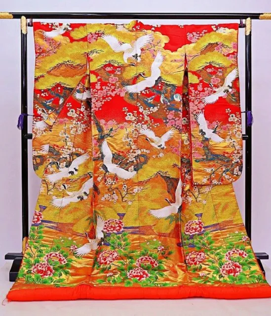 Japanese Kimono Uchikake Wedding Pure Silk  japan 888