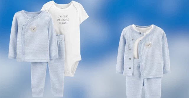Just One You Carter's Baby Boys' 3 Months 3 Piece Top & Bottom Set w/ Cardigan