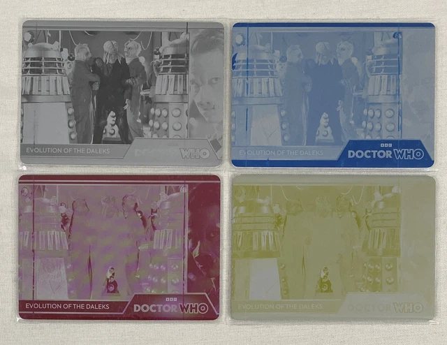 DOCTOR WHO Series 1-4, 4 Card Printing Plate Set #91 Evolution Of The Daleks DOCTOR WHO Series 1-4, 4 Card Printing Plate Set #91 Evolution Of The Daleks