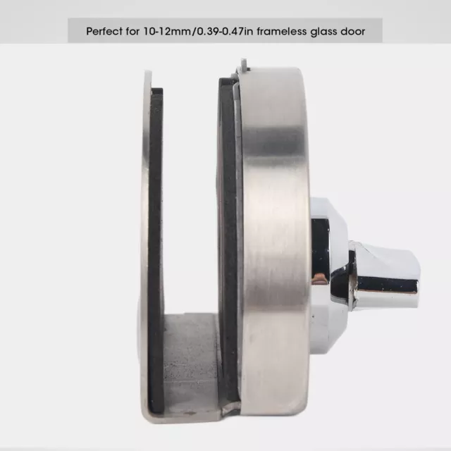 10‑12mm Frameless Single Glass Door Lock Stainless Steel No Drill Sliding Fo EOM