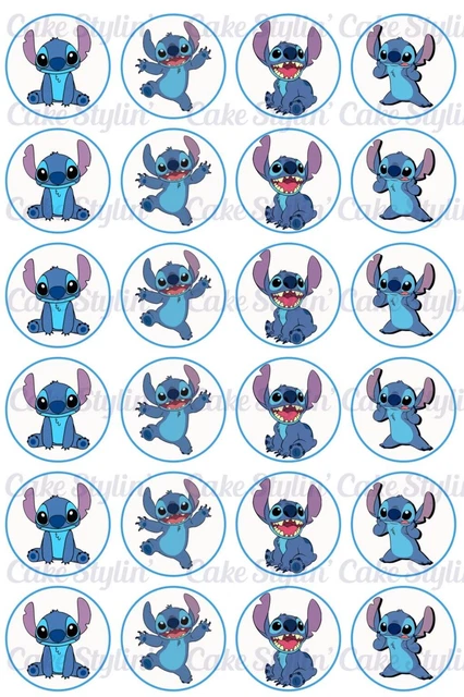 24 X STITCH Cupcake Toppers Edible Wafer Paper Disney Cake DISNEY Lilo 24-x-stitch-cupcake-toppers-edible-wafer-paper-disney-cake-disney-lilo
