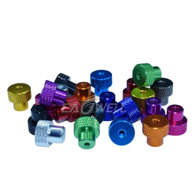 10~100pc M3/M4 Knurled Thumb Nut Hand Thread Nuts Fastener Aluminum Alloy Colors