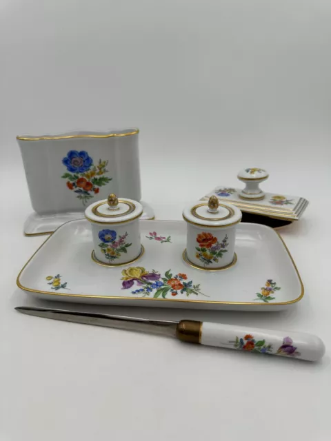 MEISSEN - komplettes Schreibtisch-Set, Blume, 1. Wahl