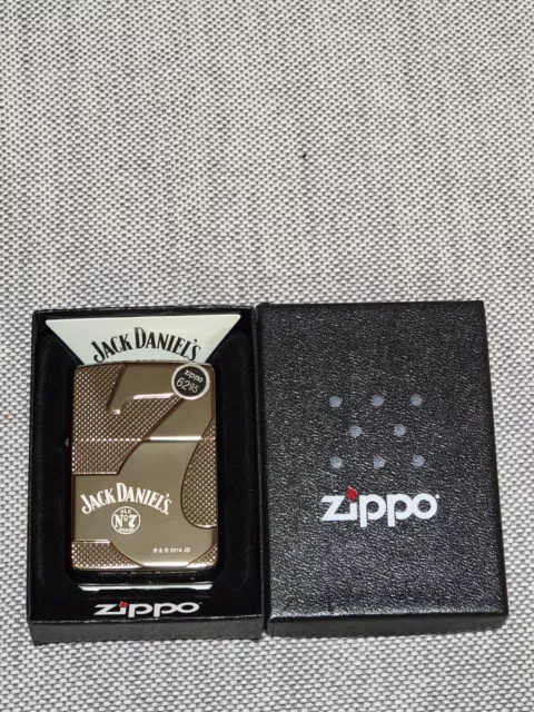New*Zippo Lighter*Jack Daniels*Armor* Black Ice *No.7**Never Fired*Nib