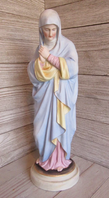 VTG VIRGIN MARY Our Lady of Sorrows ? Religious Statue 12.5" Unglazed ...
