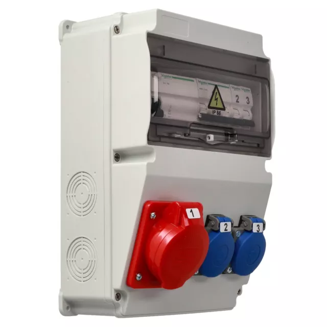 Coffret de chantier atelier pré-câblé IP65 16A/5P 2x230V SCHUKO IP44 EDO