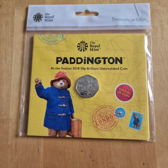 2018 Royal Mint Paddington Bear at the Station 50p Fifty Pence Coin Pack Sealed