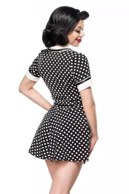 Tuta retrò colletto da marinaio stile rockabilly punteggiato pezzo unico anni 50 taglia 2XL 3