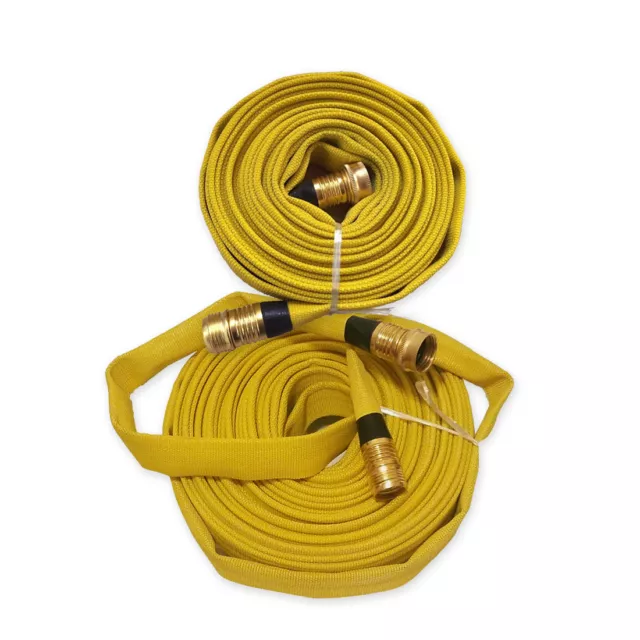 Forestry Grade Lay Flat Fire Hose with Garden Thread, YELLOW, 250 PSI