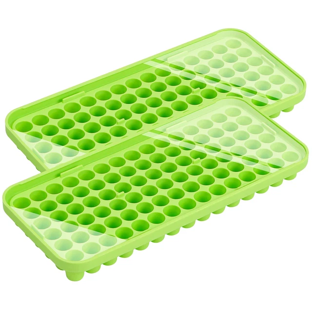 Ice Cube Tray with Lid Small Ice Nugget Molds 90 Grids Tiny Crushed Ice Trays