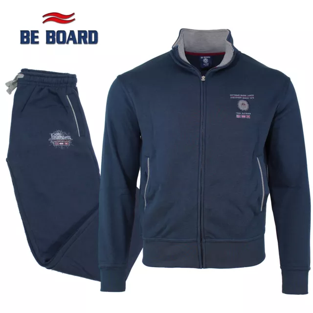 Tuta uomo in felpa invernale zip intera BE BOARD blu e grigio scuro M L XL XXL 3