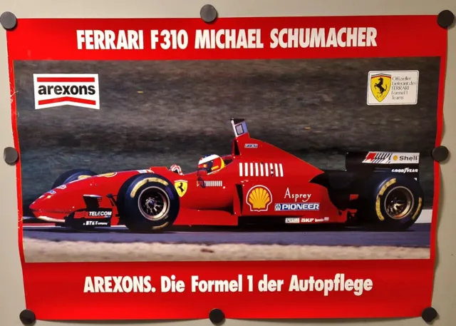 Formel 1 Arexon Autopflege Poster Ferrari F1 310 1996 Michael Schumacher 68X48Cm