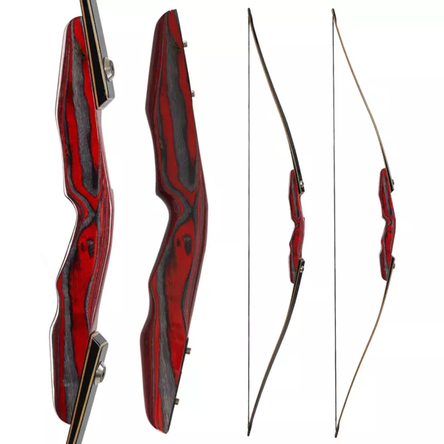TOPARCHERY 64" Takedown American Hunting Longbow 25-50# Wooden Riser Recurve Bow