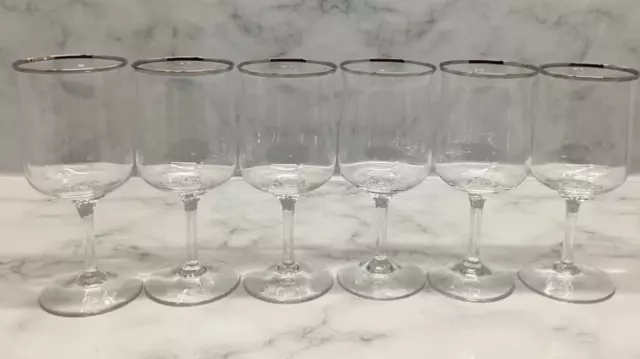 LENOX DESIRE PLATINUM TRIM PATTERN WATER GOBLETS 7 1/8” set of 6