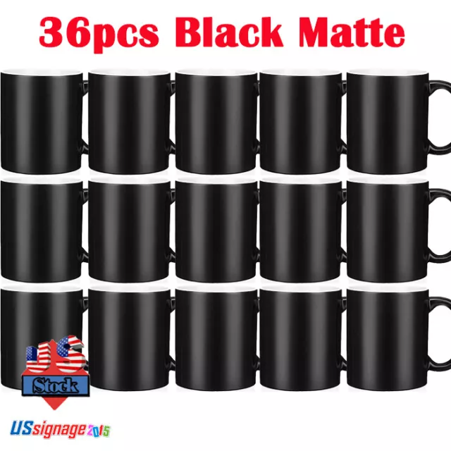 36/ctn 11OZ Blank Sublimation Mug Magic Color Changing Cup Mug Black Matte