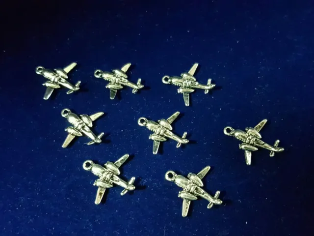 Lotto Nr.8 Charms "Aeroplanini" Arg.Tibetano-Lot Nr.8 Silver Charms "Airplane"