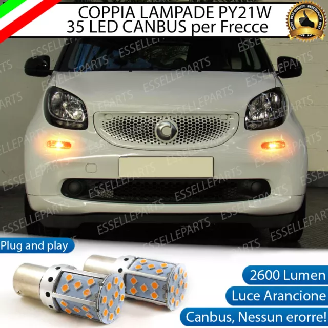 Coppia Lampade Py21W Canbus 35 Led Smart Fortwo 453 Frecce Anteriori No Error