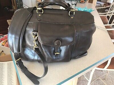 Mulholland Brothers Longhorn Leather Weekend Bag LEATHER Excellent Ship 5 Days