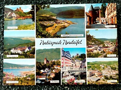 EIFEL - NATURPARK Nordeifel: Karte mit 9 Aufnahmen um 1960 bis 1964
