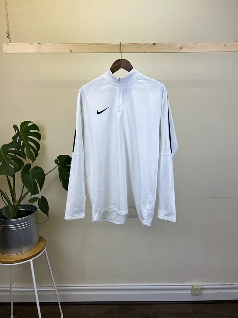mens Nike white 1/4 zip running sweatshirt size XL