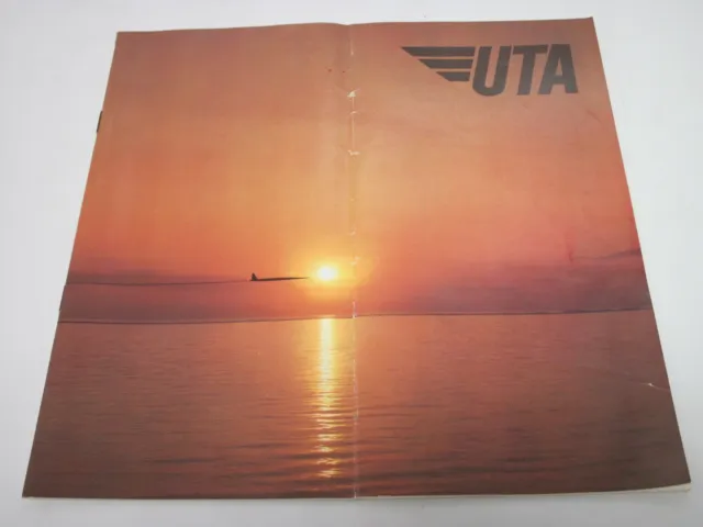 UTA Union Transports Aériens  :  Brochure  Dépliant  Cartes  Lignes de Vols