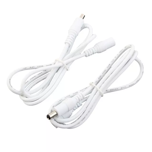 CCTV Connecteur caméra DC mâle à femelle rallonge électrique 1M/3.2Ft 2pc blanc