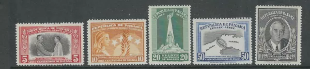 PANAMA 1948 FDR ROOSEVELT set (Sc C100-C104) VF MLH