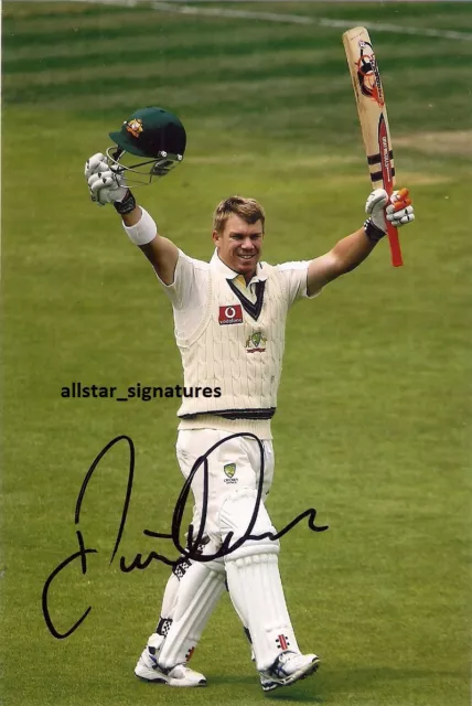 ORIGINAL HAND SIGNED David Warner Australia Test Cricket Legend