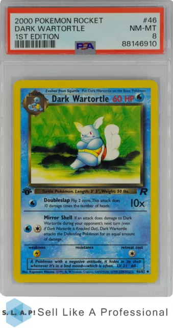 2000 Pokemon Rocket 46 Dark Wartortle 1St Edition Psa 8