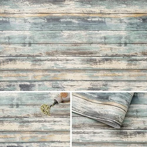 Arthome Rustic Wood Contact Paper Peel and Stick Self-Adhesive WallpaperDecor...