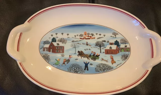 Villeroy & Boch Design Naif Christmas  LAPLAU Pickle Dish Winter Scene