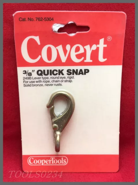 3/8" Quick Snap Round Rigid Eye Solid Bronze Lever Type 762-5304 Covert 249B