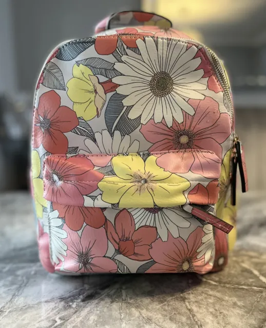 ❤️Brand New Monsoon Accessorize Floral Print Backpack Leather Small❤️ 2