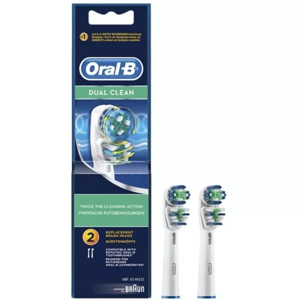 Oral-B Dual Clean Toothbrush Heads - 2 Pack