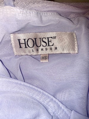 House of CB London Ella Ruched Organza Mesh Mini Dress Size XS