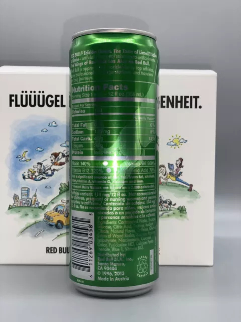 1 Energy Drink Dose Red Bull Lime Edition Full 355ml Can 2
