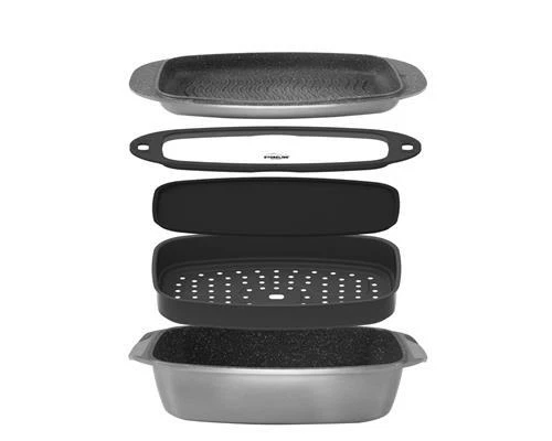 STONELINE® Bräter- und Back-Set 5-tlg. Aluguss Bräter 39,2x22,2 cm II Wahl 21620