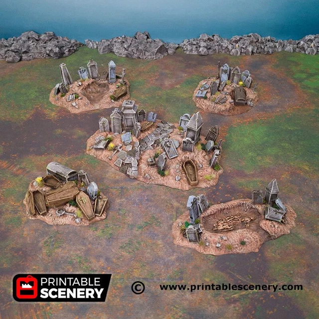GRAVEYARD HILLS BY Printable Scenery 3D Printed Tabletop RPG Scenery GRAVEYARD HILLS BY Printable Scenery 3D Printed Tabletop RPG Scenery