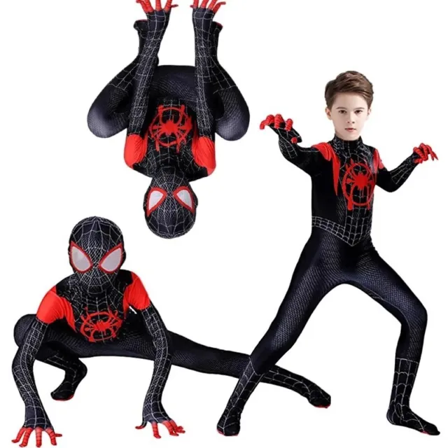 Spiderman Cosplay Miles Morales Déguisement Into The Spider Verse Toute Taille