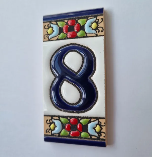 Ceramic Tiles with Spanish Mini-Cherry Design featuring Letters Numbers & Frames 3