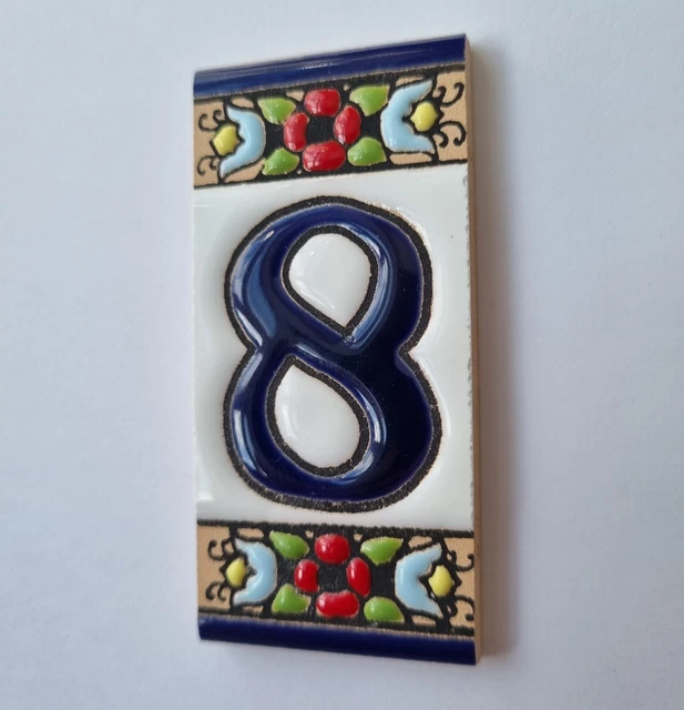Ceramic Tiles with Spanish Mini-Cherry Design featuring Letters Numbers & Frames 3
