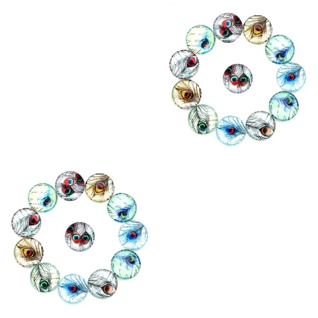2 stücke 1 tasche 20 stücke Glasschnittstelle Patch DIY Schmuck Zubehör Muster