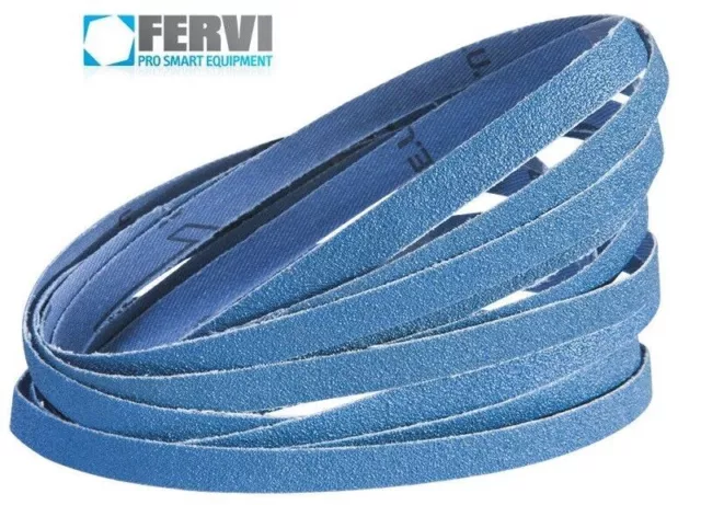 10 NASTRI ABRASIVI ALLO ZIRCONIO 10X330 mm GRANA 80 x LEVIGATRICE A NASTRO FERVI