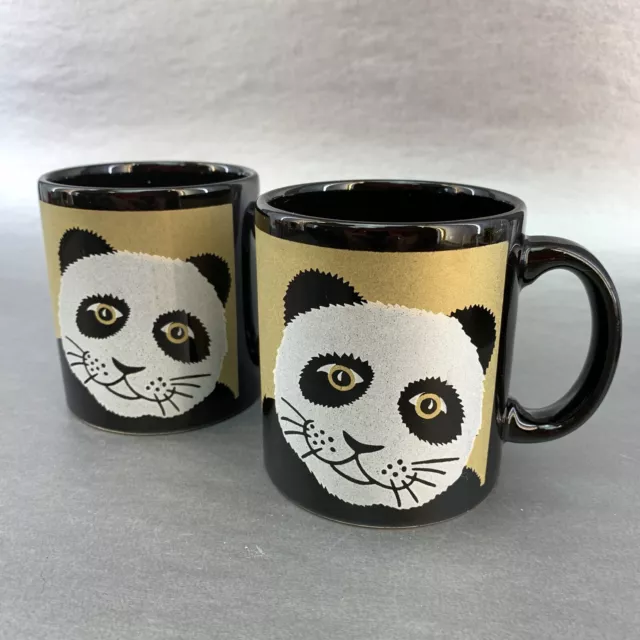 Waechtersbach Germany Pair Of Holden Panda Bear Coffee Tea Ceramic Mugs Cup Mint