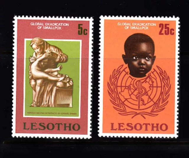 Lesotho Sc# 254-255 Global Eradiction Of Smallpox - Mnh